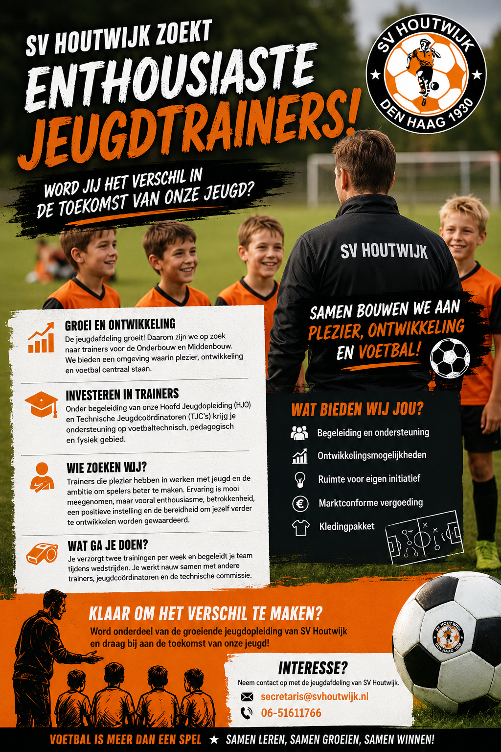 sv Houtwijk zoekt jeugdtrainers